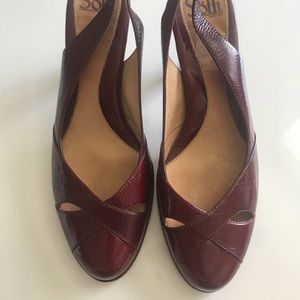 Red Patent Leather Slingbacks